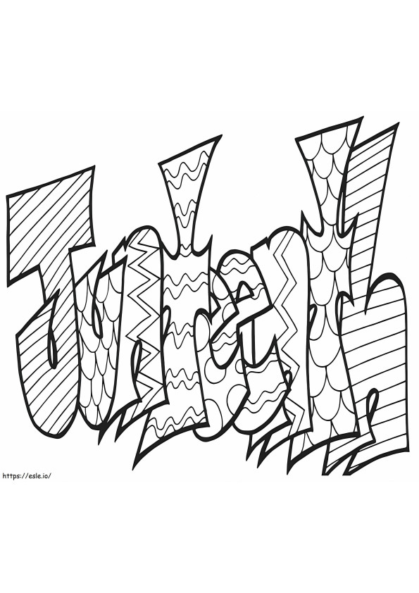 Doodle Juneteenth coloring page