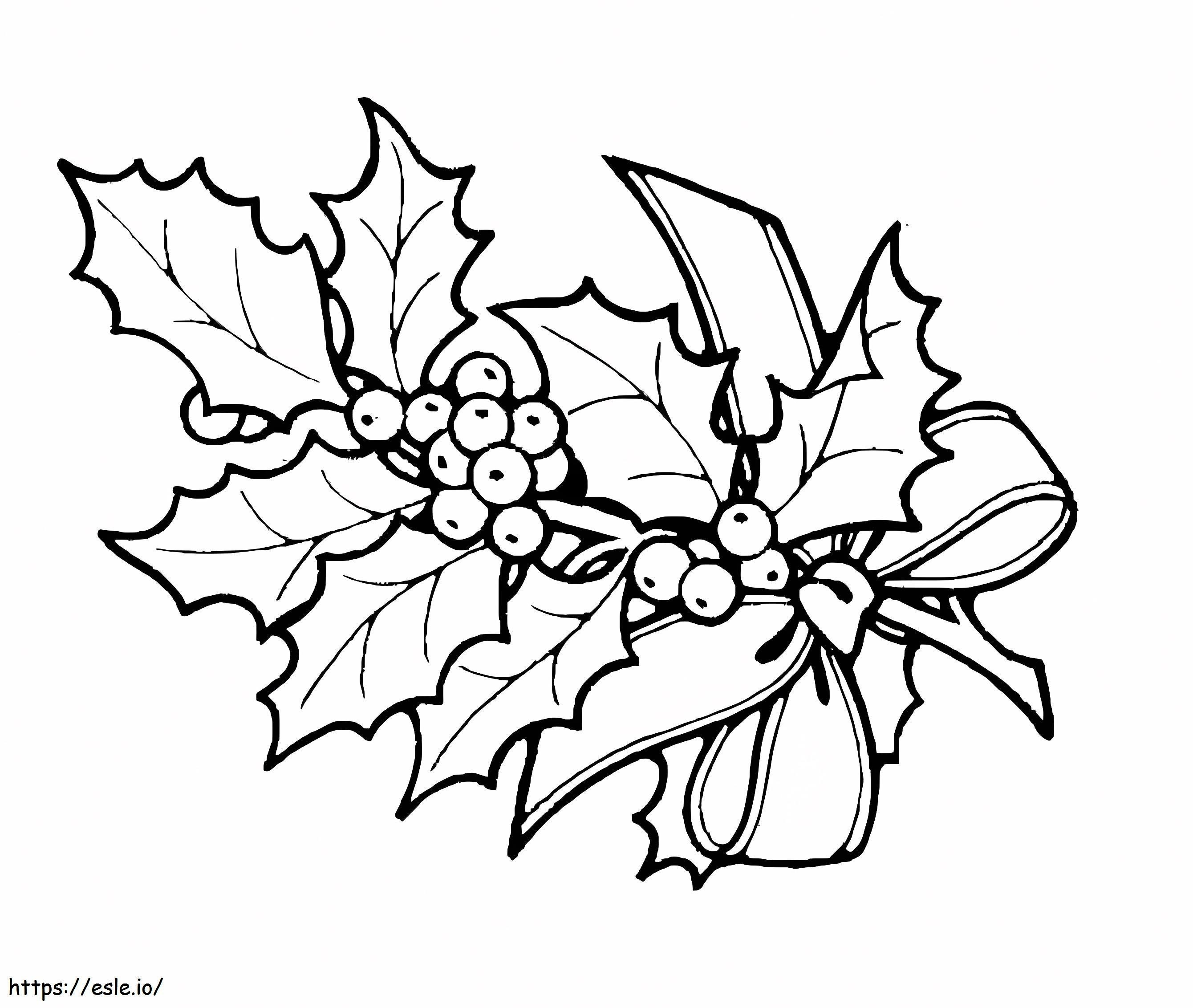 Navidad acebo 9 para colorear