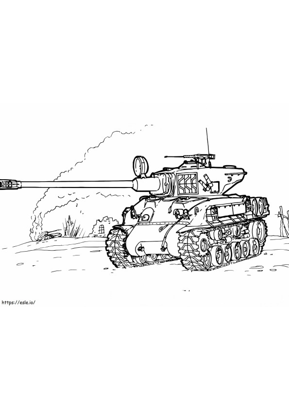 Tanque Sherman M 51 kleurplaat