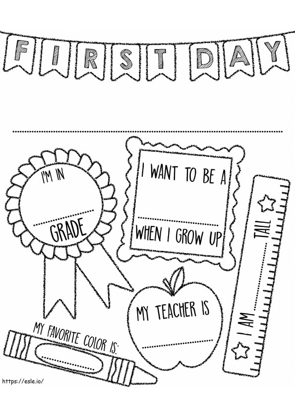Printable First Day Of School coloring page