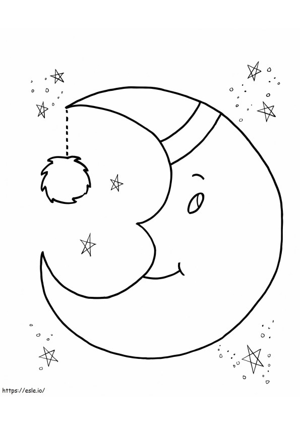 Coloriage Lune de Noël 1 à imprimer dessin