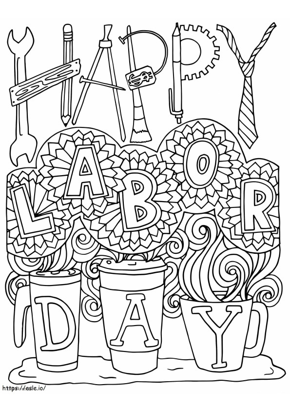 Dia do Trabalho 7 para colorir