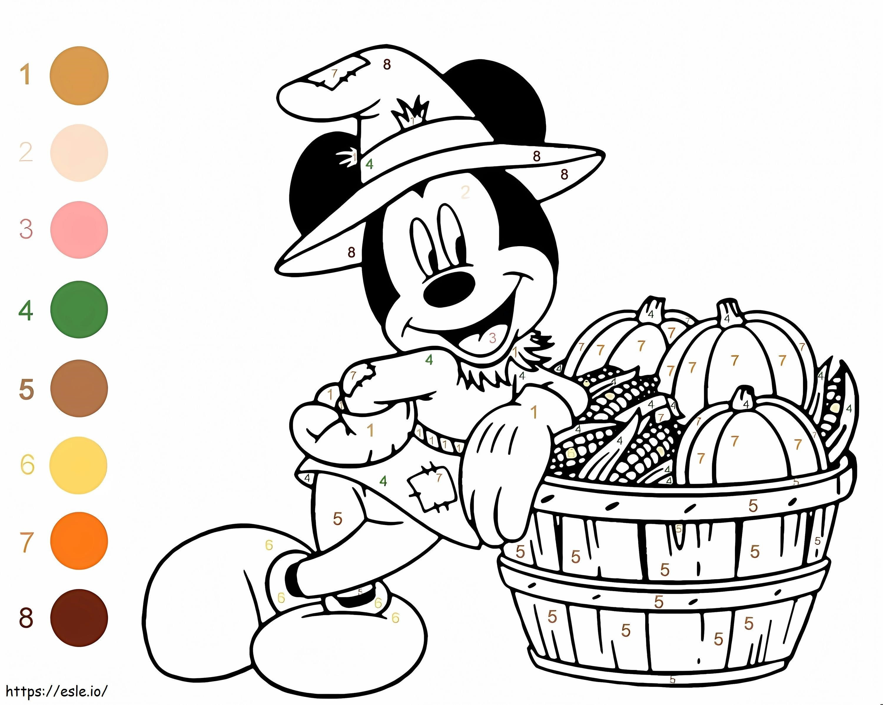 Halloween Mickey Colorează după număr de colorat