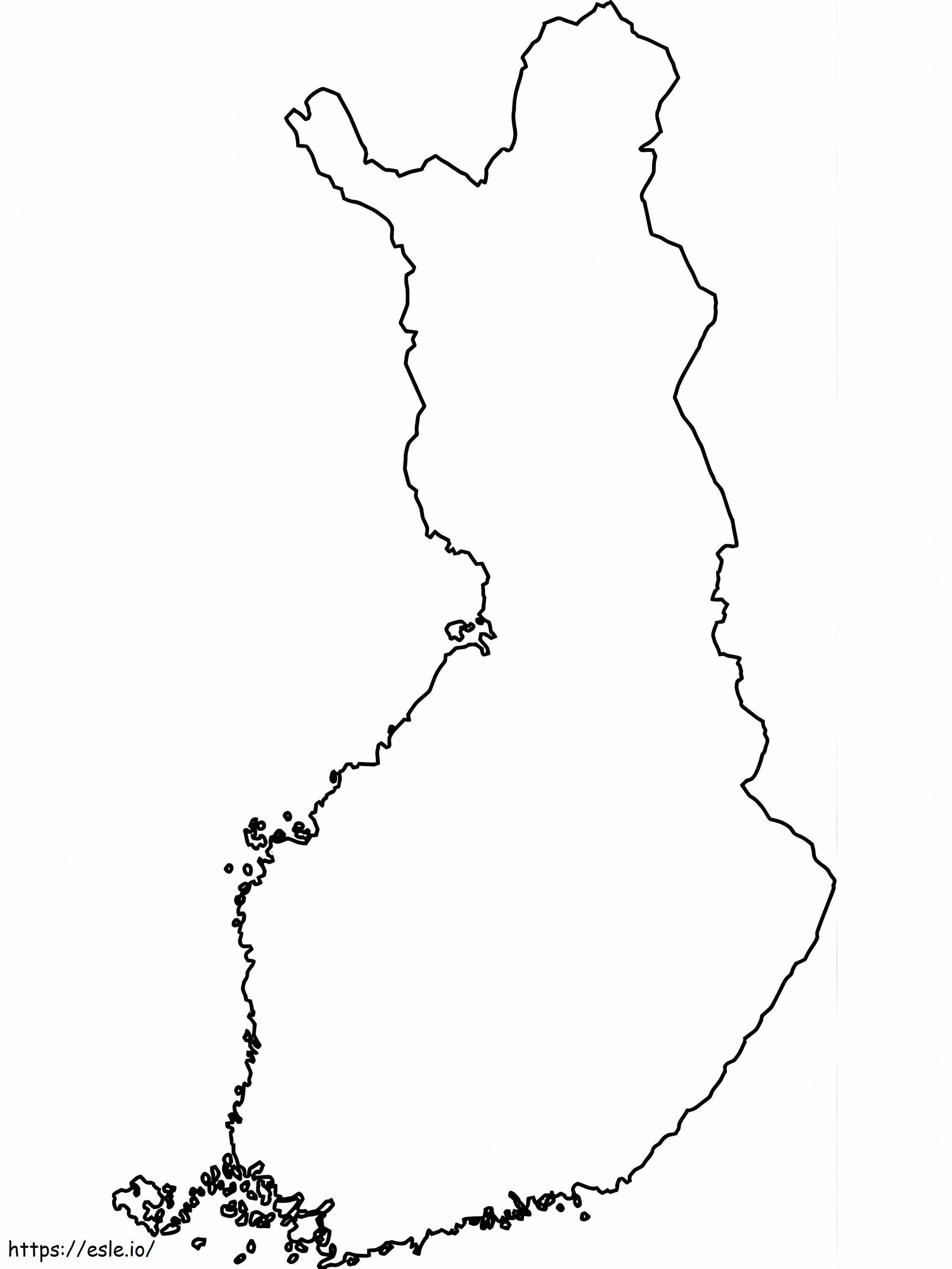Suomen kartta värityskuva