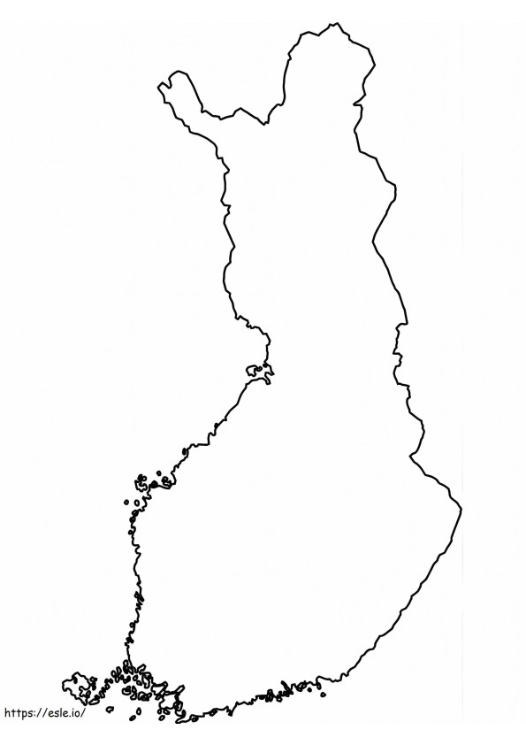 Mapa Finlandii kolorowanka