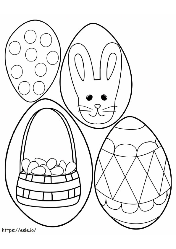 Coloriage Chasse aux oeufs de Pâques à imprimer dessin