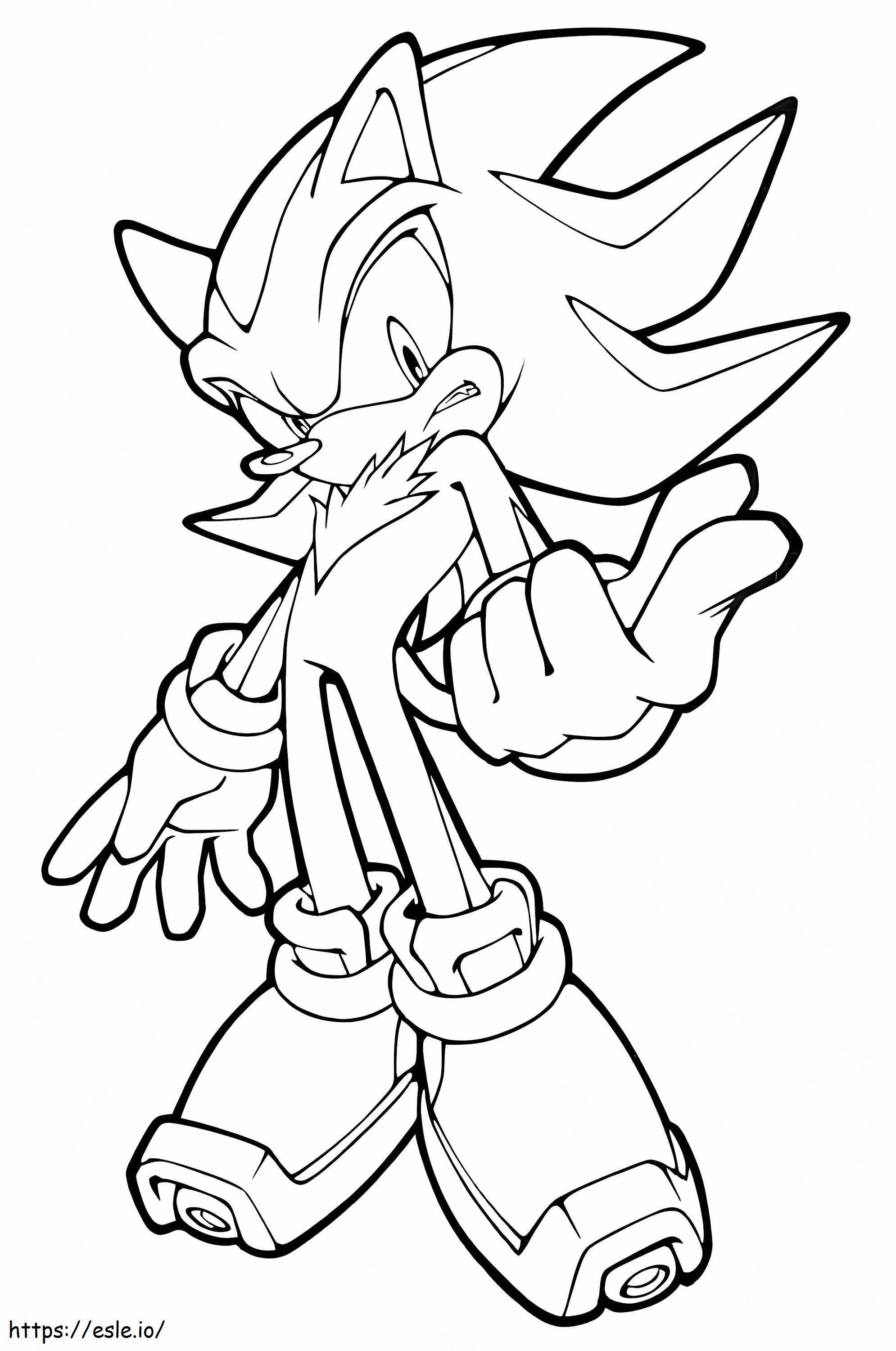 Very Angry Shadow The Hedgehog coloring page