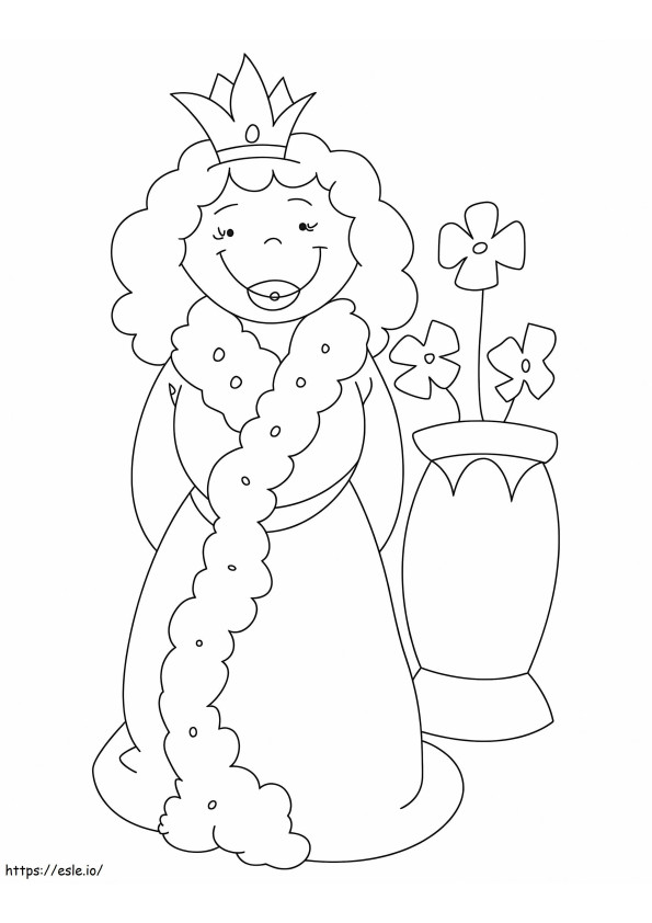 Królowa I Kwiaty kolorowanka