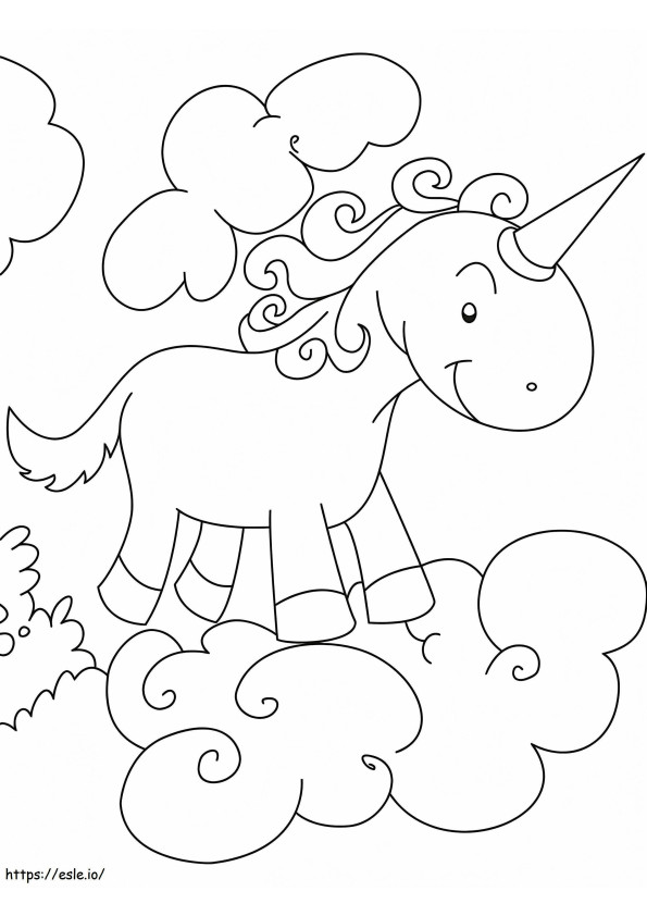 Adorable Unicorn 2 coloring page