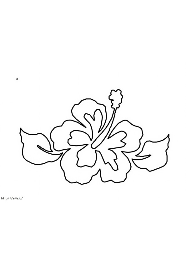 Eenvoudige Hibiscus 1 kleurplaat
