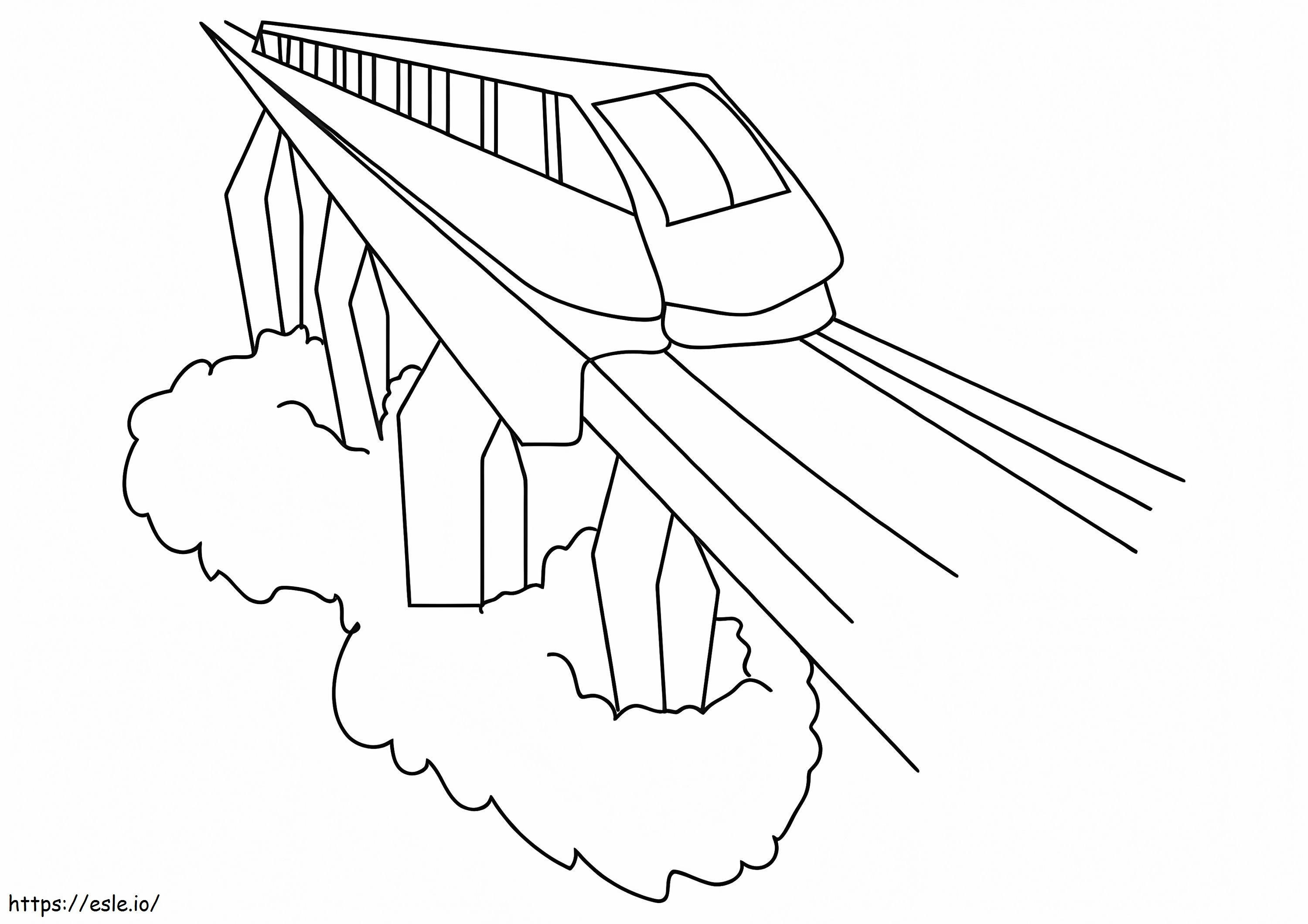 Coloriage Train de voyageurs imprimable à imprimer dessin