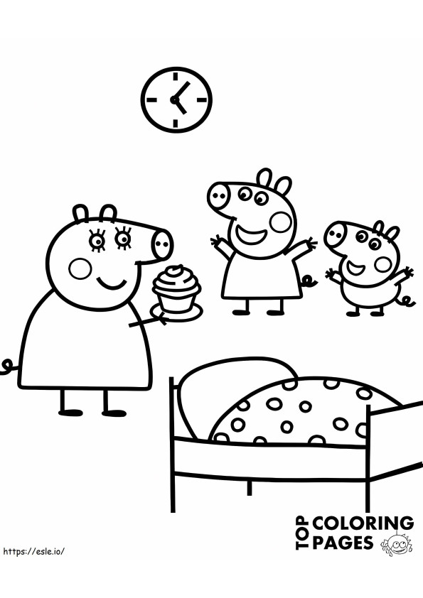 Peppa George And Mummy Pig coloring page