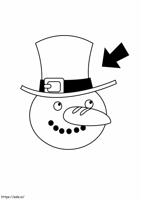 Boneco de neve com chapéu para colorir