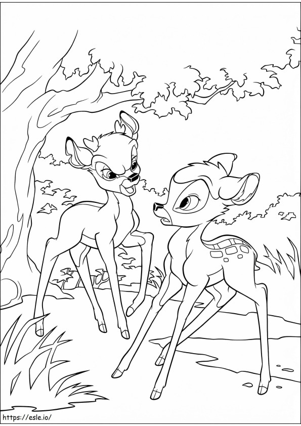 Coloriage 1533699181 Bambi et Ronno en colère A4 à imprimer dessin