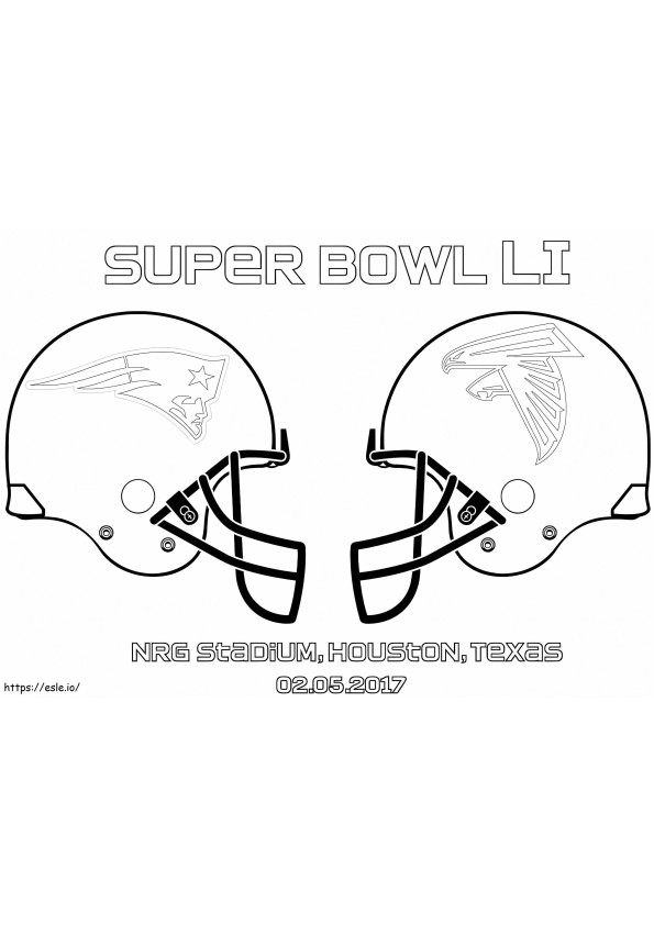 Super Bowl LI -värisivu värityskuva