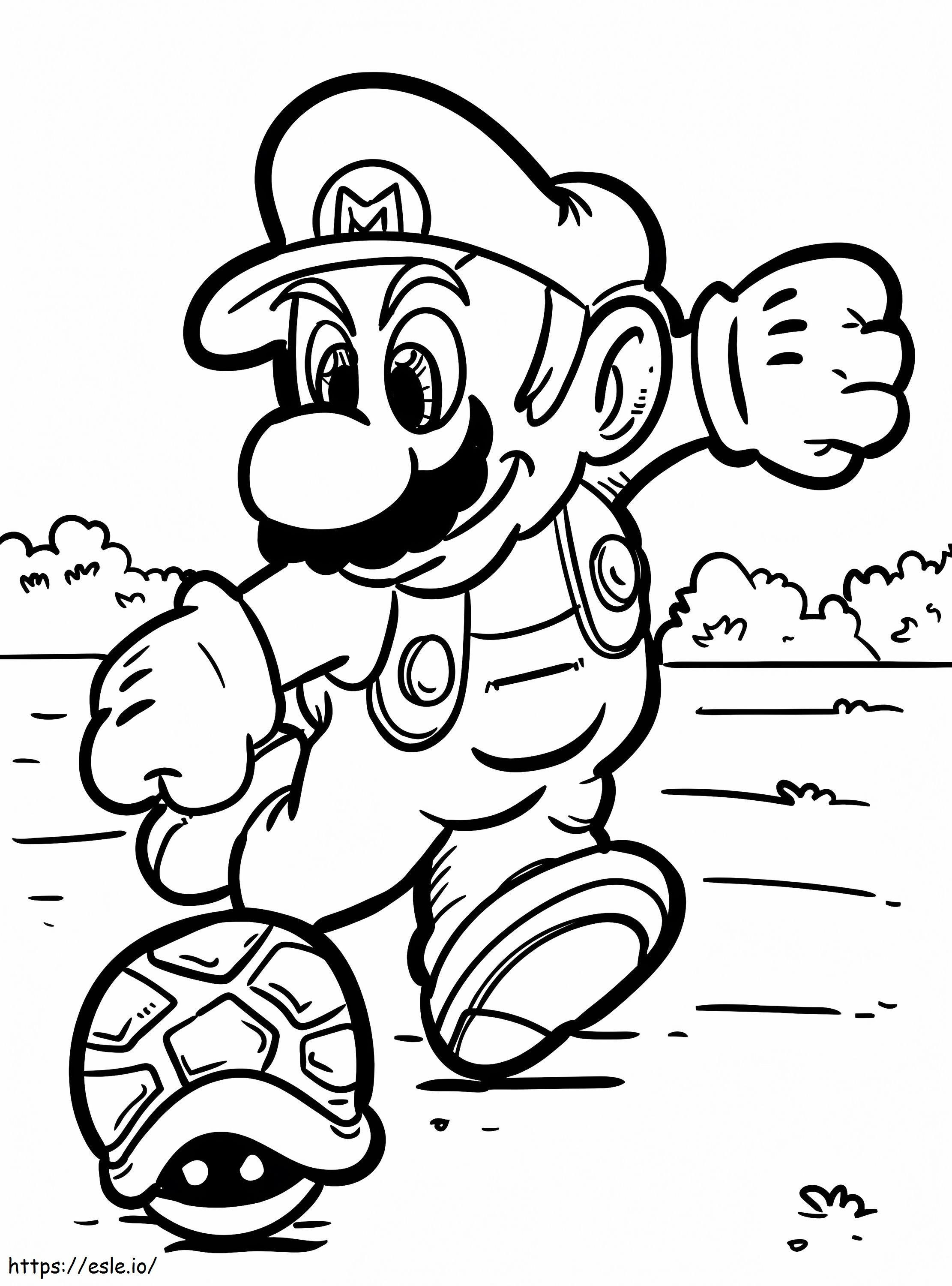 Mario chuta para colorir