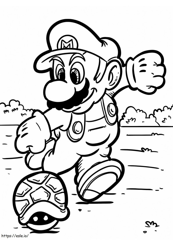 Mario Kicks kleurplaat