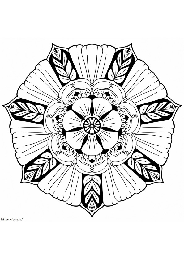 Coloriage Belle fleur de mandala à imprimer dessin