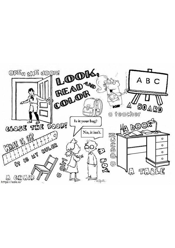 English Learning 1 coloring page