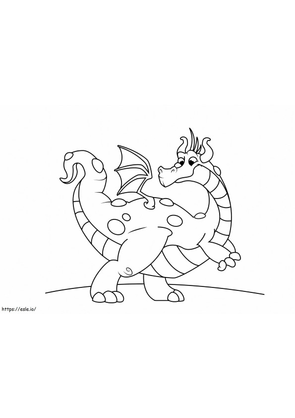 Coloriage Dragon drôle à imprimer dessin