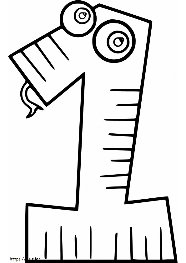 Snake Number 1 coloring page