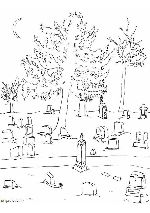 Cemitério para colorir