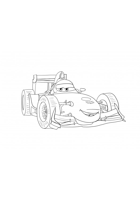Funny Racing car to print for free and color