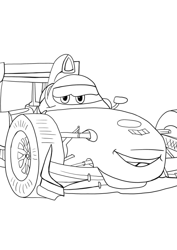 Funny Racing car to print for free and color