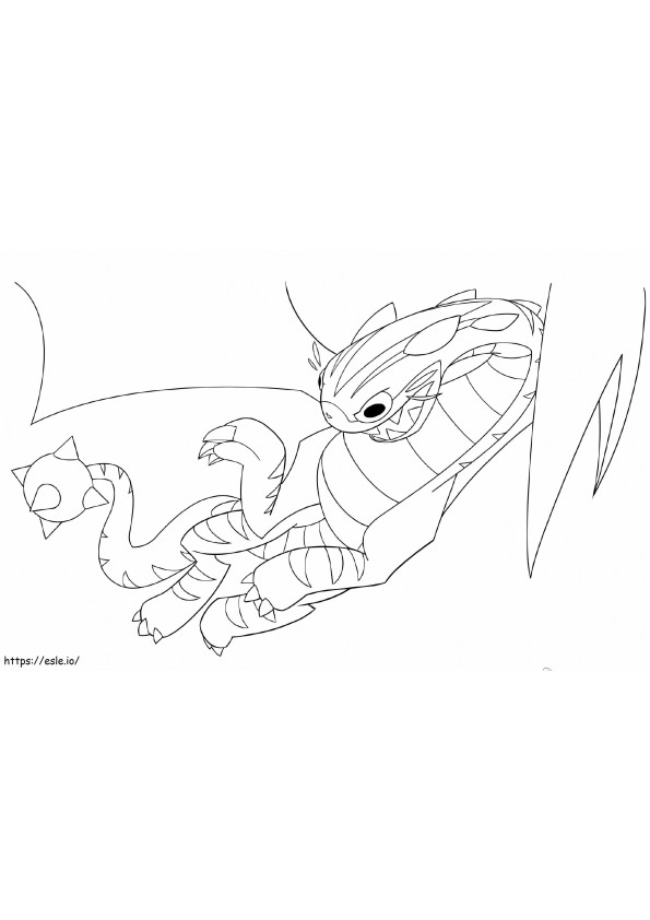 Chomp Kitty Dragon Glitch Techs coloring page