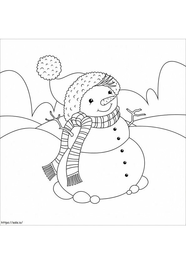 Coloriage Bonhomme de neige de Noël 1 à imprimer dessin