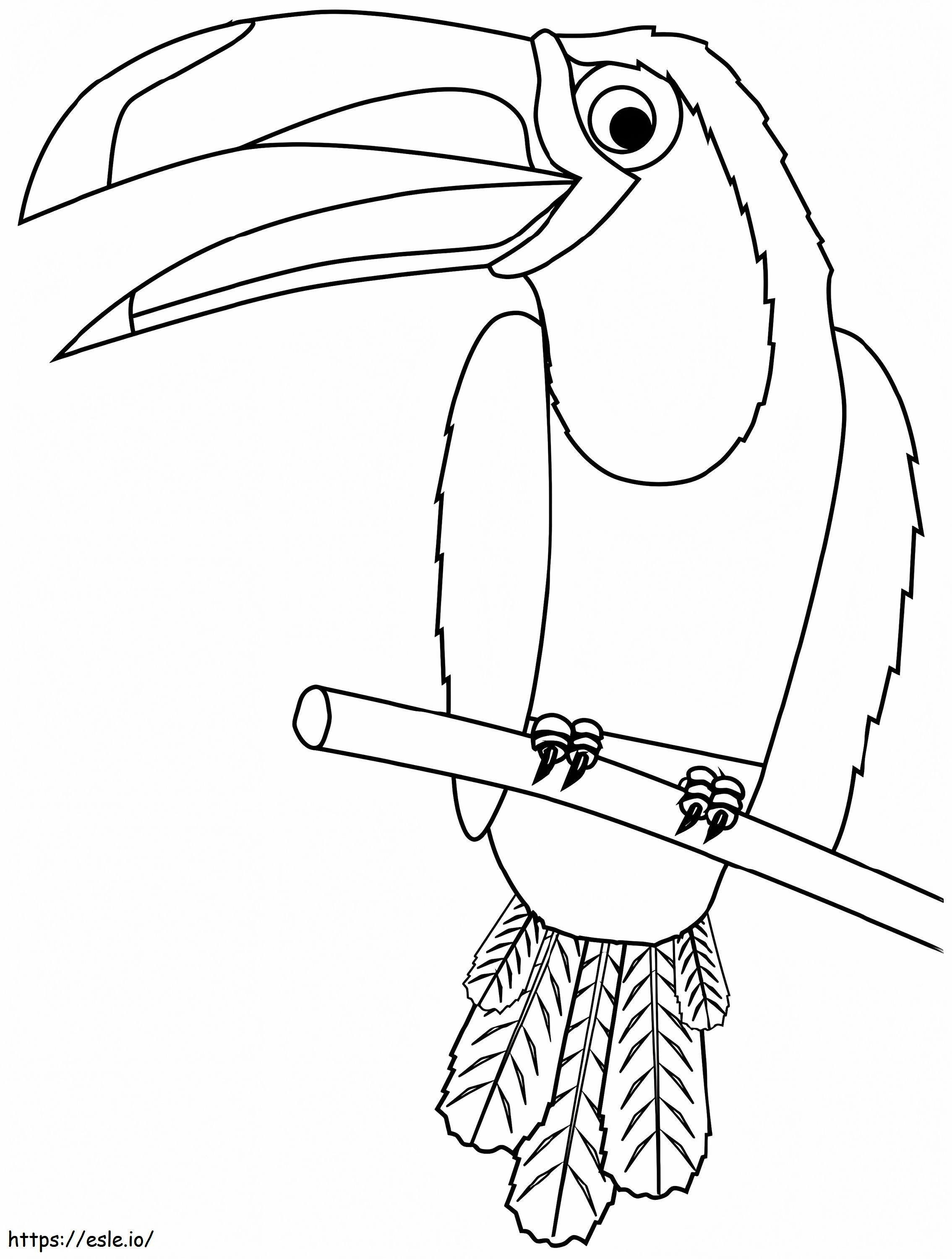 Toucan On Branch Coloring Page - Printable Animal