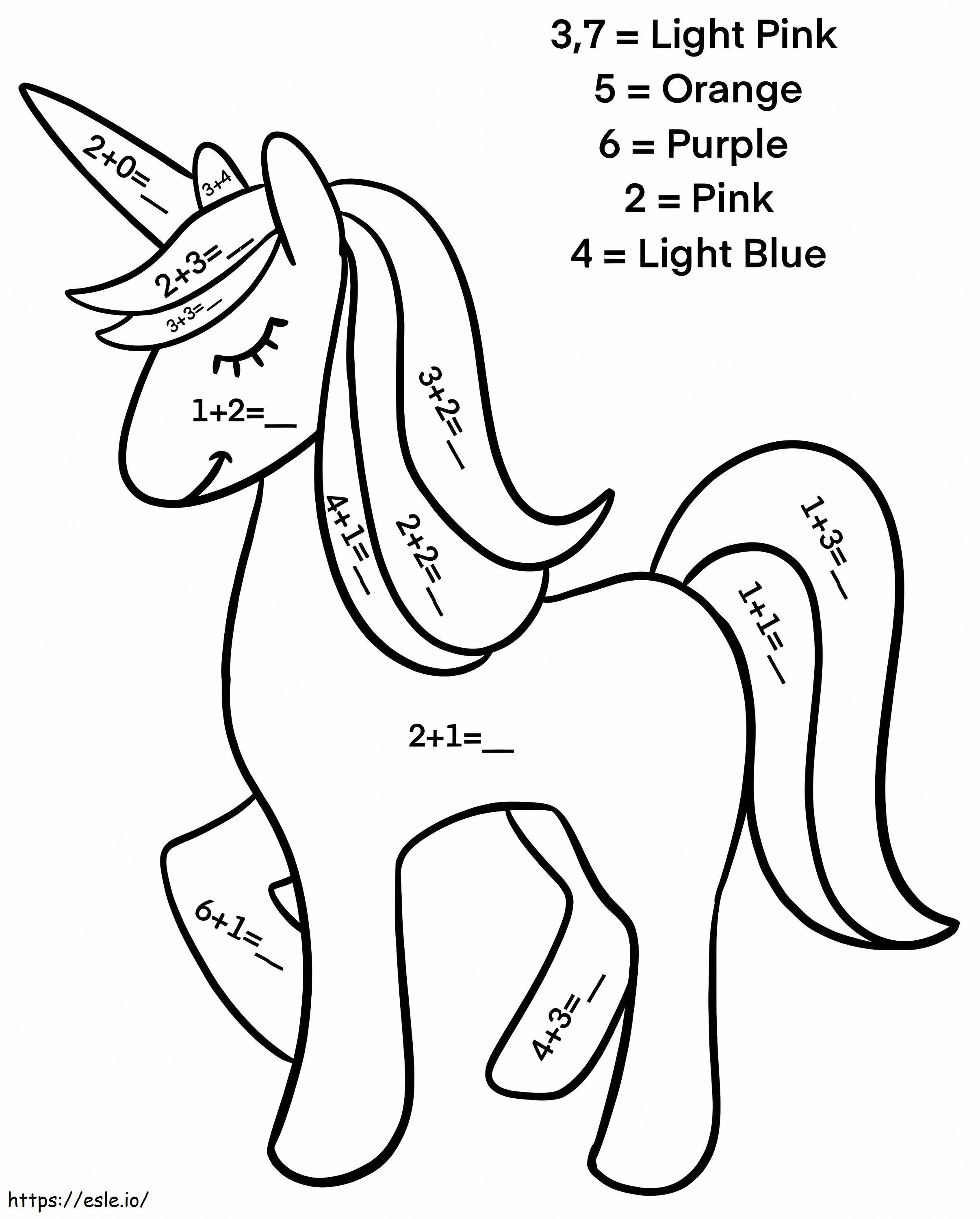 Printable Unicorn Color By Number coloring page