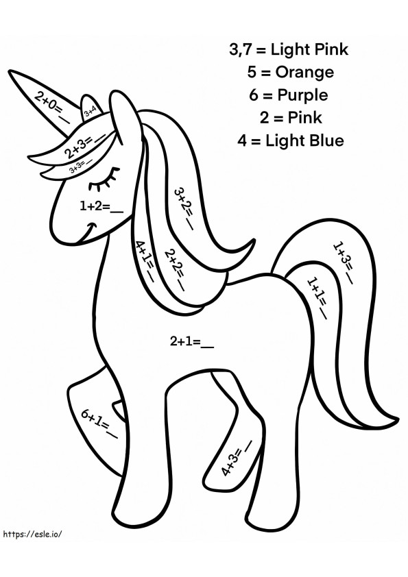 Printable Unicorn Color By Number coloring page