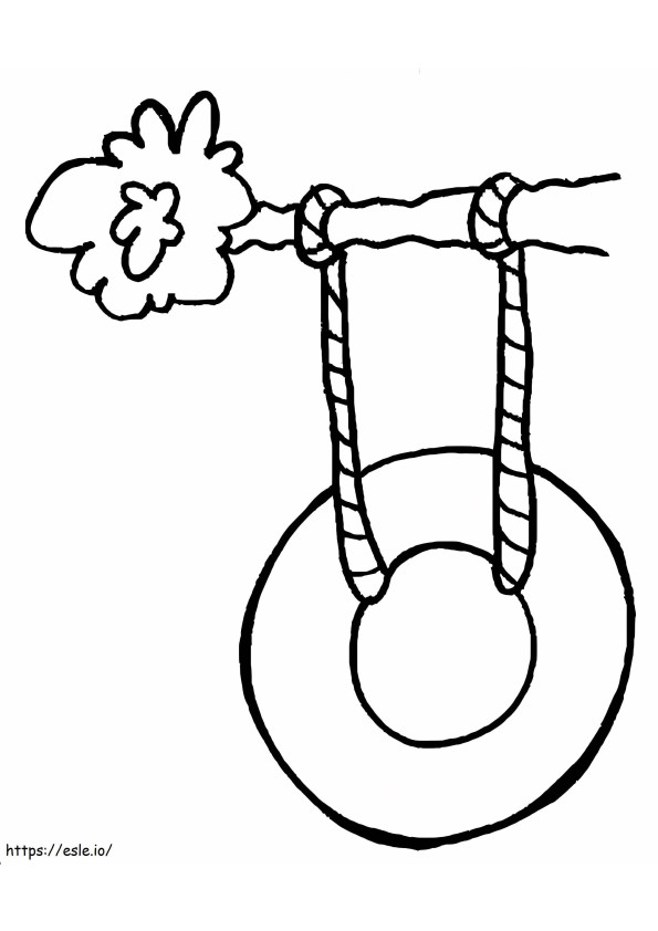 Easy Tire Swing coloring page