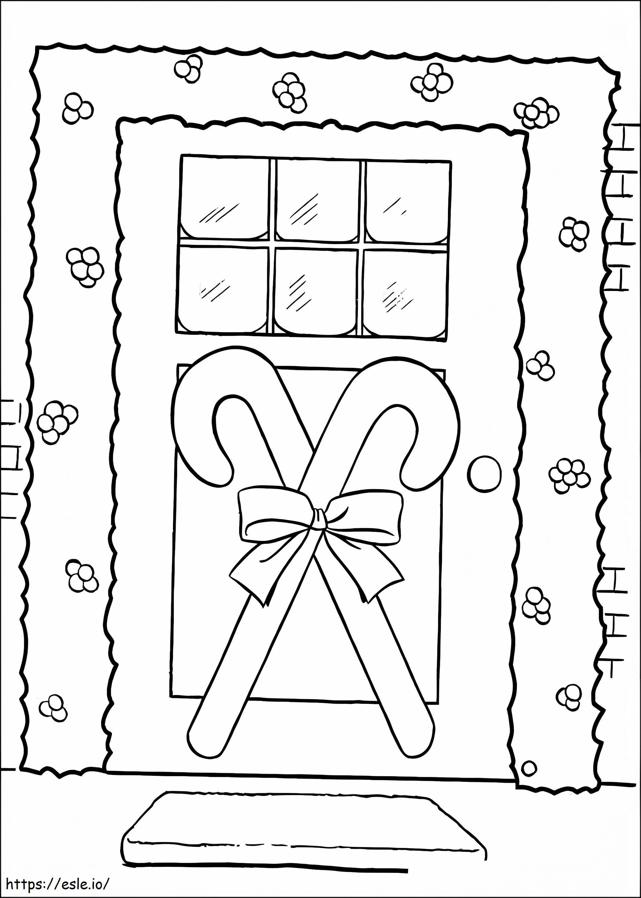 Coloriage Porte de Noël à imprimer dessin