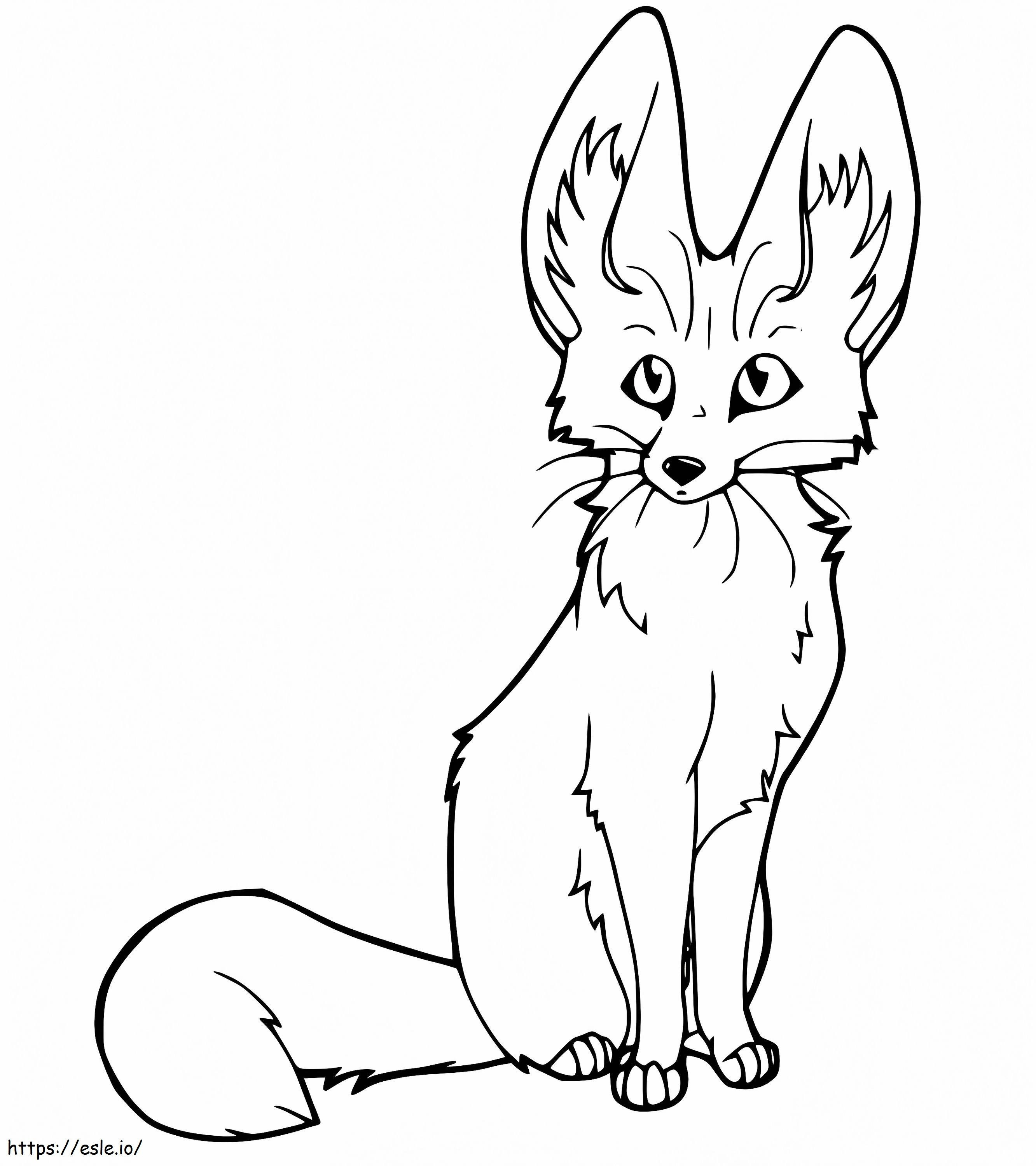 Confused Fennec Fox coloring page