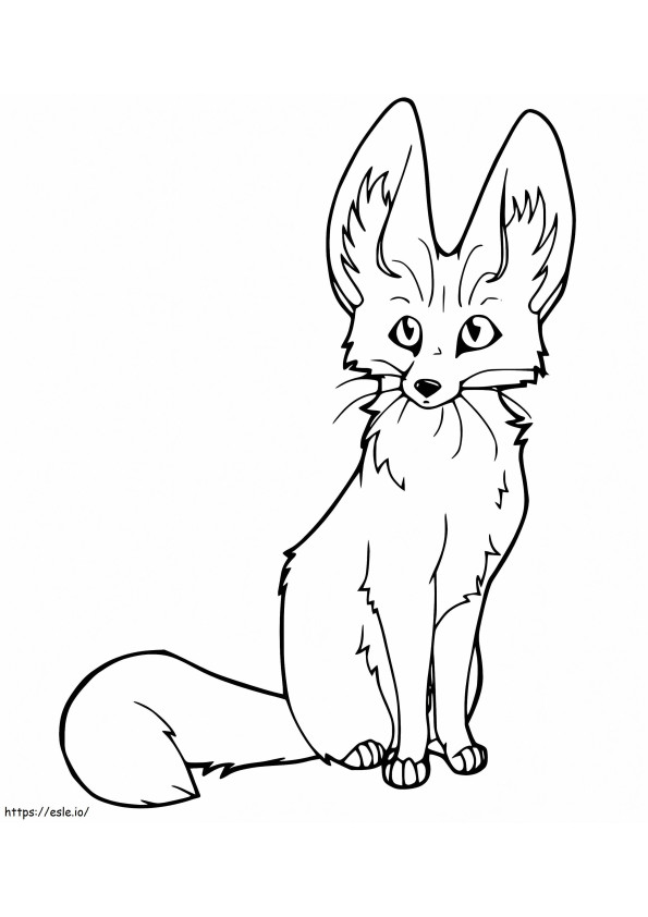 Confused Fennec Fox coloring page