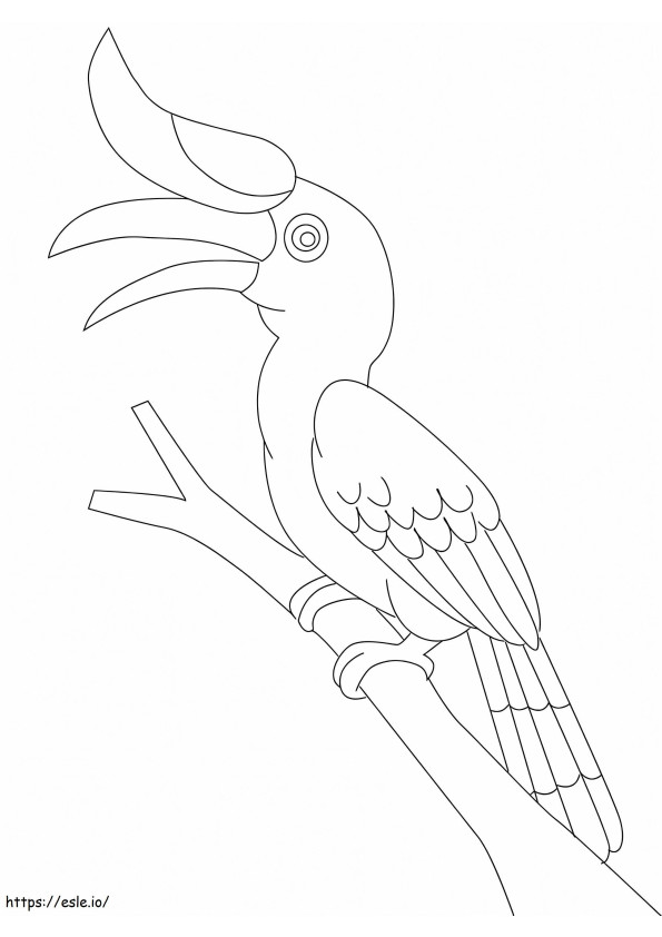 Pasăre Hornbill de colorat