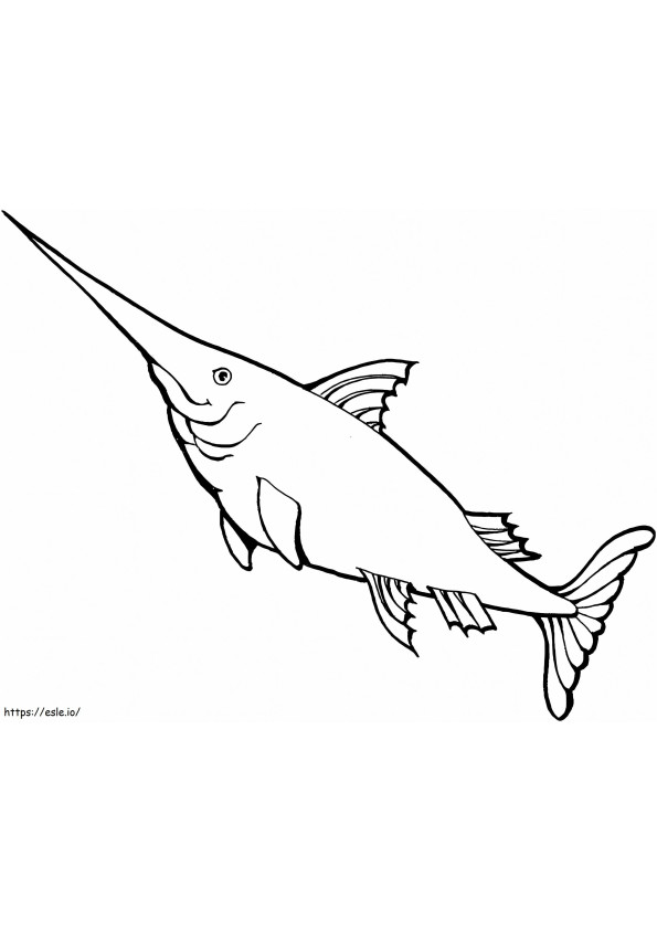 Swordfish Swimming coloring page