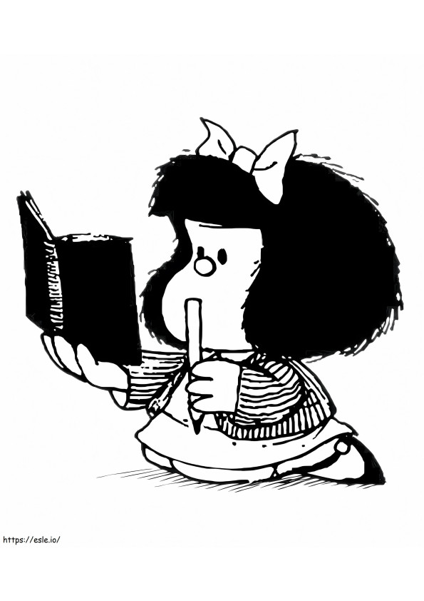 Mafalda Aprendizagem para colorir