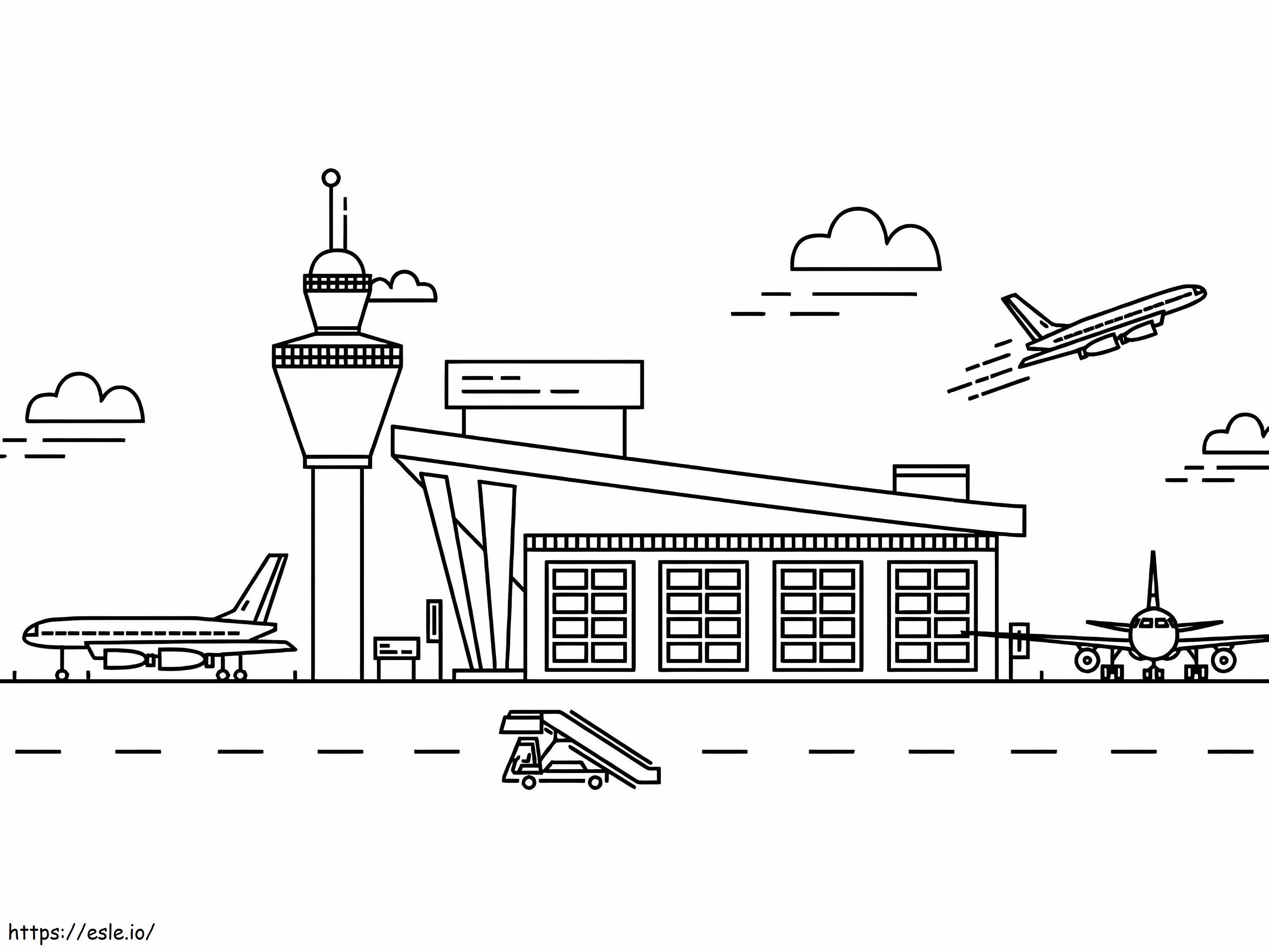 Free Printable Airport coloring page