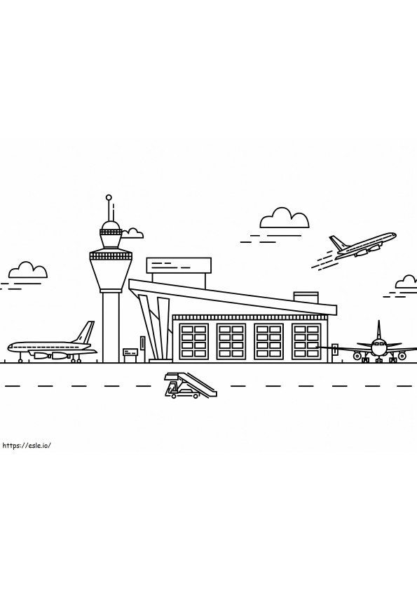 Free Printable Airport coloring page