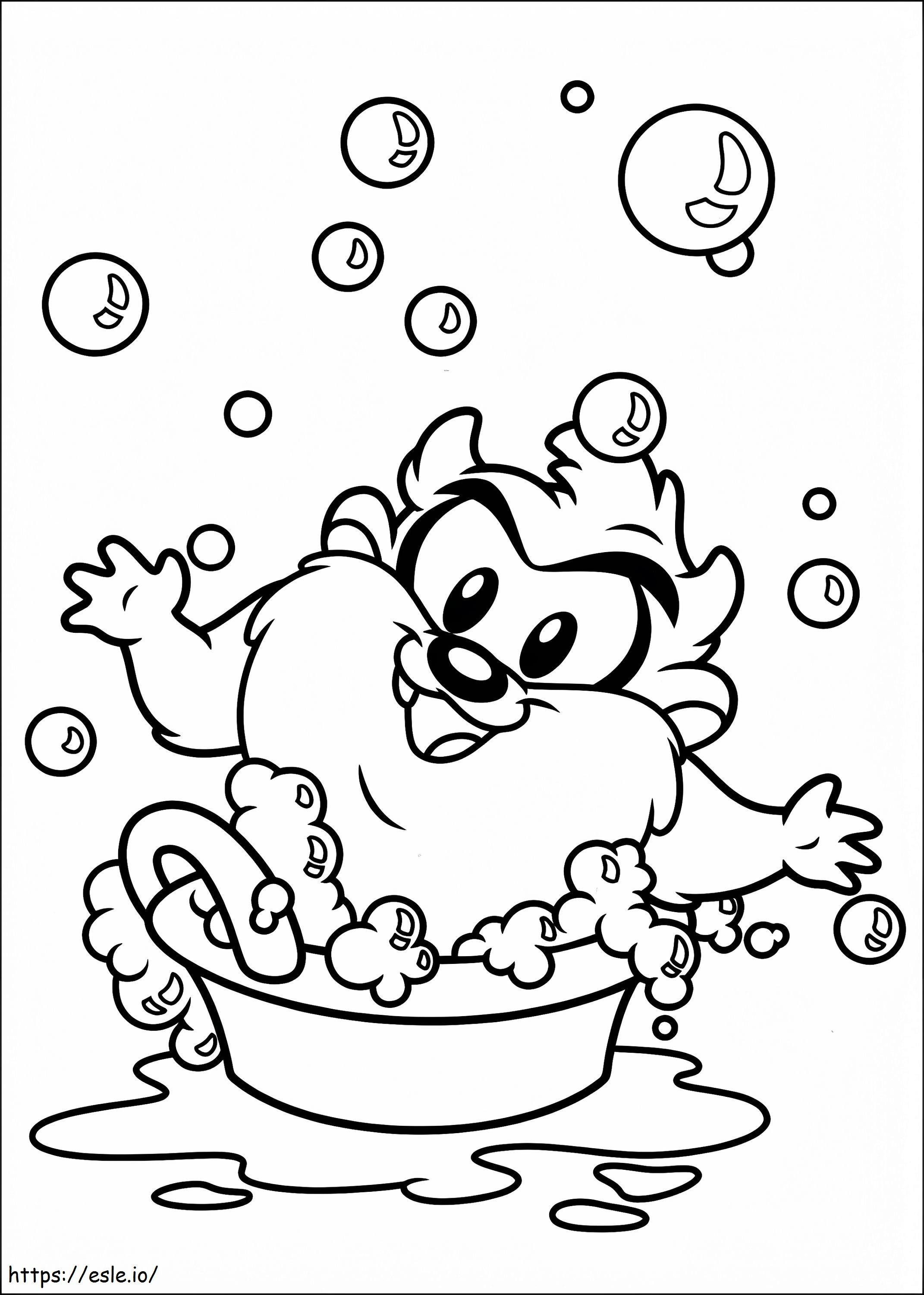 1533696353 Baby Taz Taking A Shower A4 coloring page