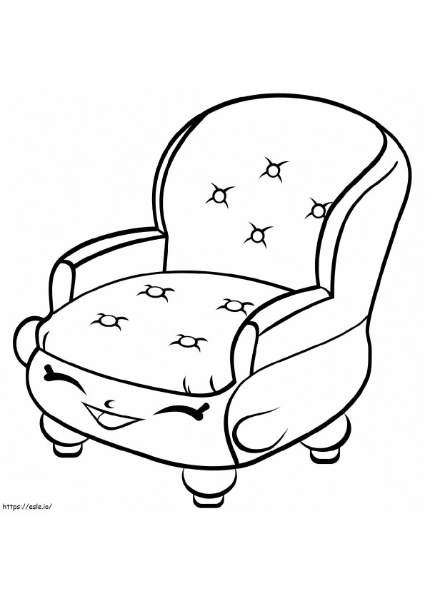 Comfortabele stoel Shopkin kleurplaat