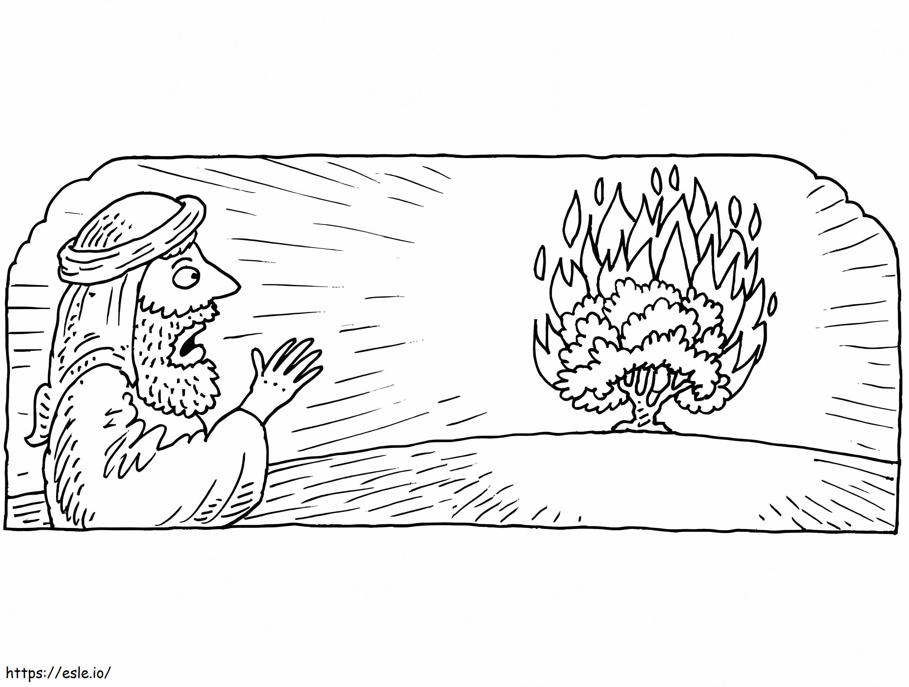 Burning Bush Bible coloring page
