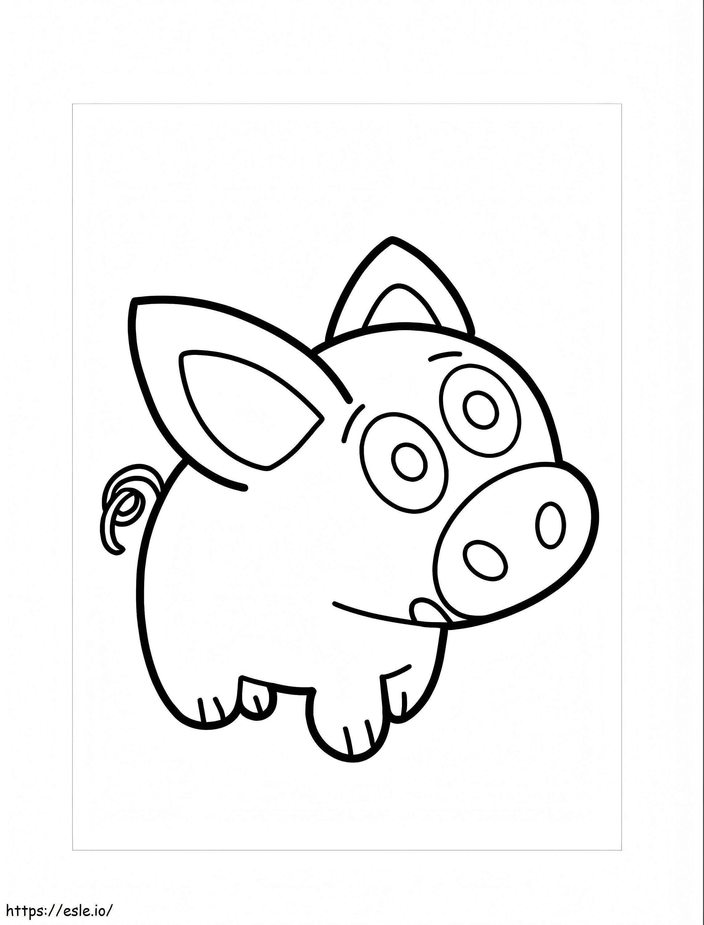 Coloriage Cochon mignon à imprimer dessin