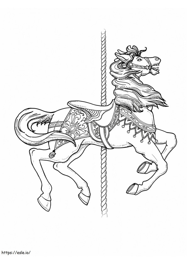 Coloriage Cheval de carrousel cool à imprimer dessin