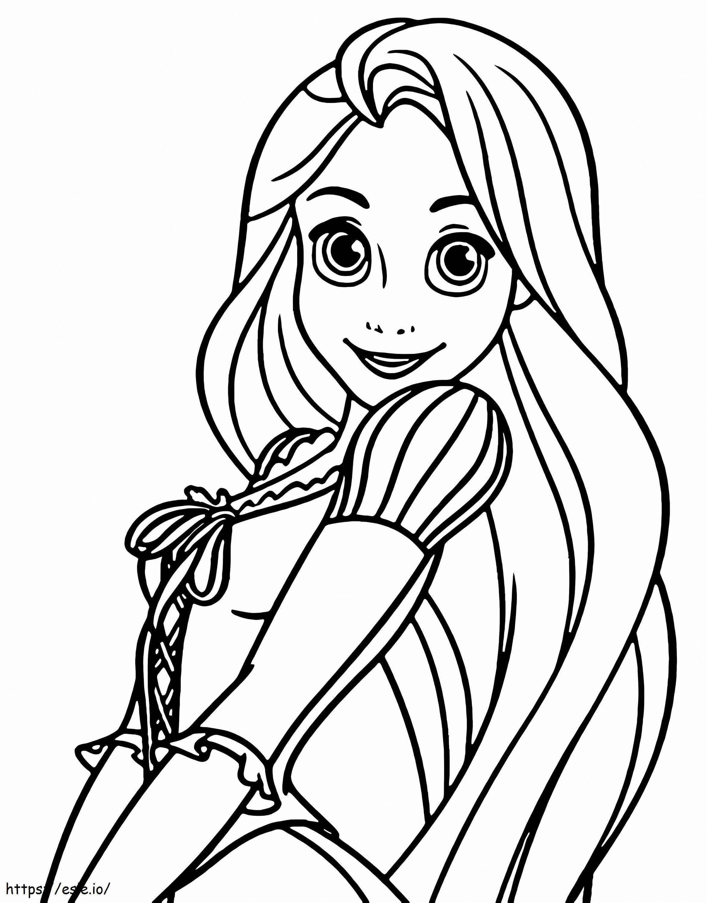 Bella Princesa Rapunzel 2 para colorear