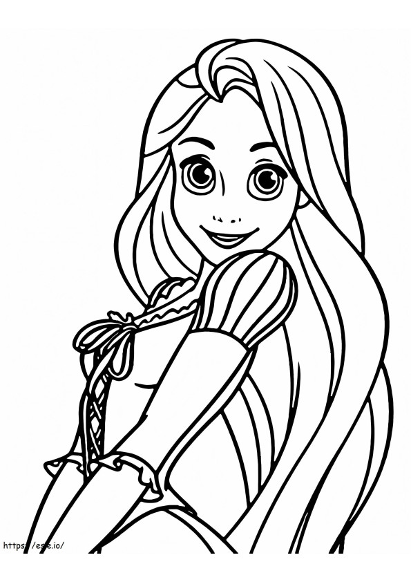 Kaunis prinsessa Rapunzel 2 värityskuva