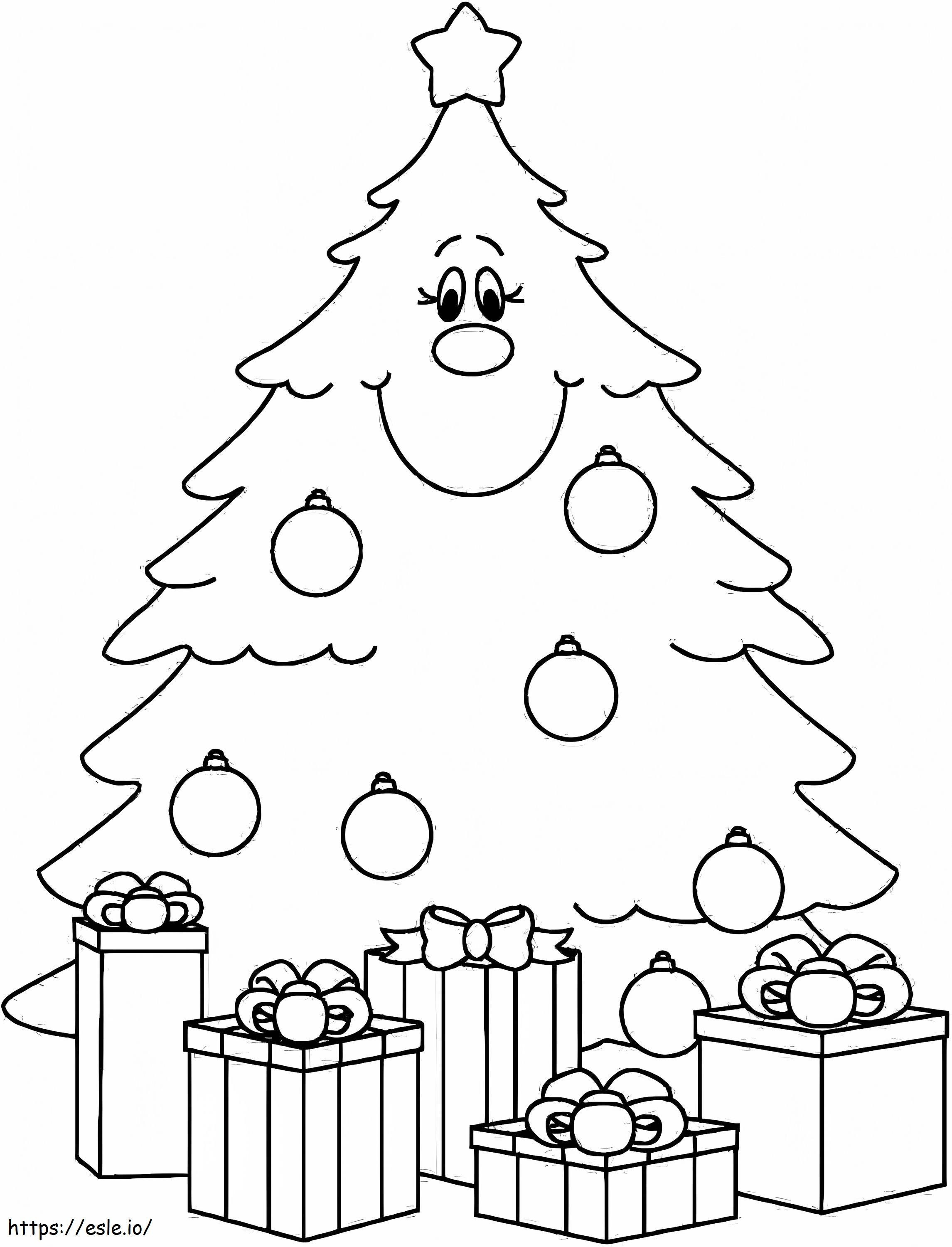 Mosolygó karácsonyfa kifestő